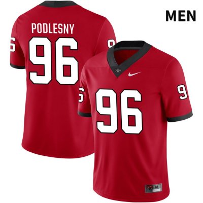 Men's Georgia Bulldogs NCAA #96 Jack Podlesny Nike Stitched Red NIL 2022 Authentic College Football Jersey SXN3654SC